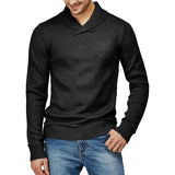 Men's Casual Knitted Lapel Sweater 55175543X