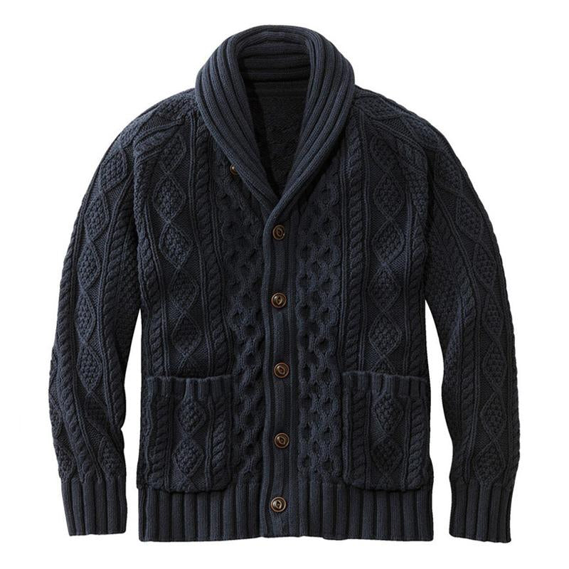 Men's Knitted Jacquard Retro Casual Cardigan Jacket 49310806X