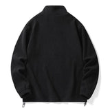 Men's Casual Solid Color Fleece Fleece Turtleneck Zipper Pullover Sweatshirt 05666690M