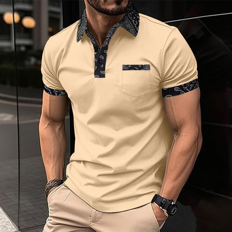 Men's Casual Printed Short-sleeved POLO Shirt 99667903X