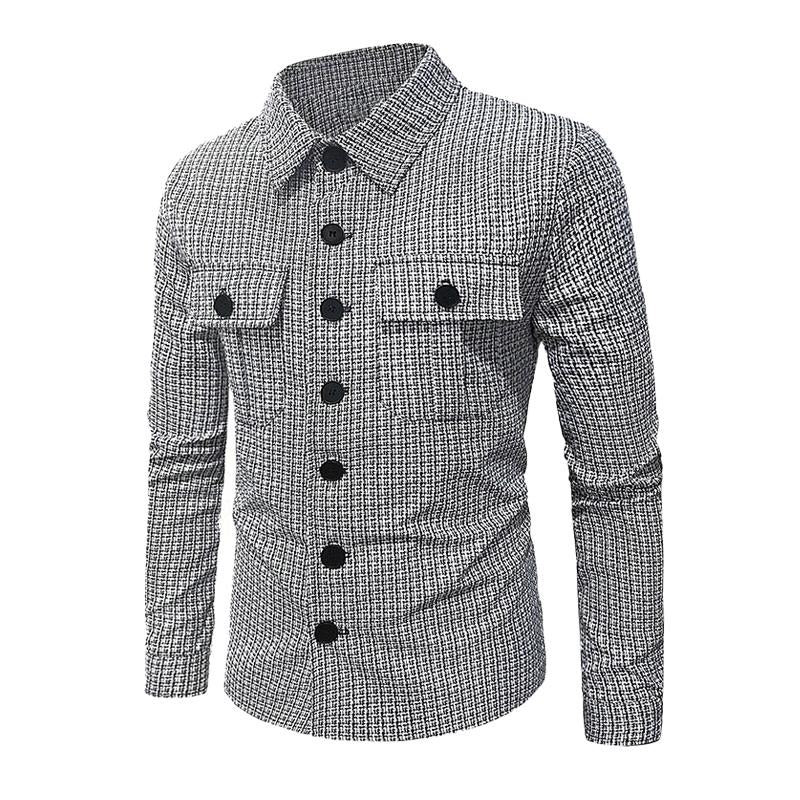 Men's Blended Single-breasted Shirt Jacket 08408744X