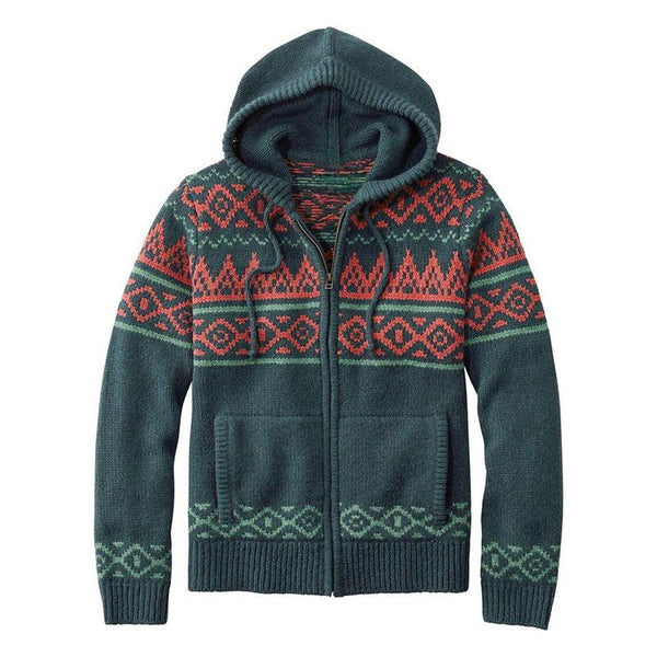 Men's Loose Casual Jacquard Knit Hooded Jacket 43208999X