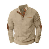 Men's Outdoor Jacquard Casual Stand Collar Long Sleeve Sweatshirt 50047325X