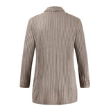Men's Casual Solid Color Collarless Loose Long Sleeve Knitted Cardigan 66269596M
