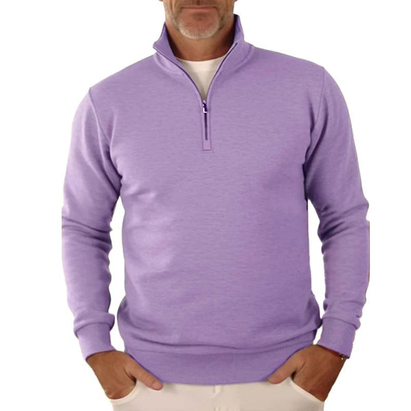 Men's Casual Zipper Turtleneck Polar Fleece Long Sleeve Sweatshirt 25126650M