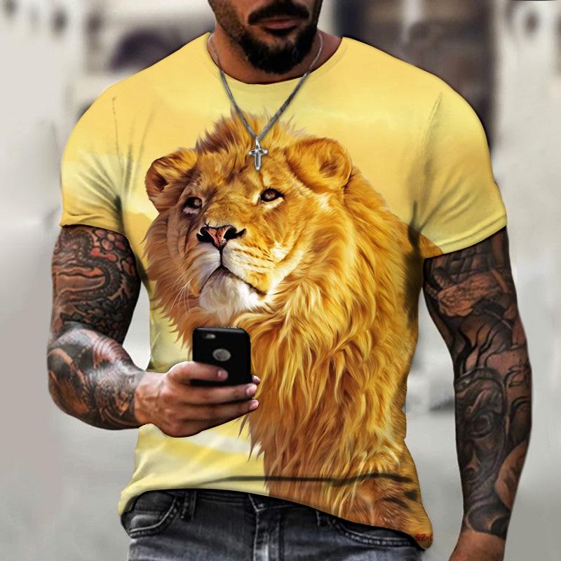 Men's Animal Print Short Sleeve Crew Neck T-Shirt 72892033X