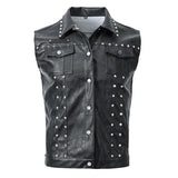 Men's Punk Rivet Lapel Motorcycle Vest 86150652U