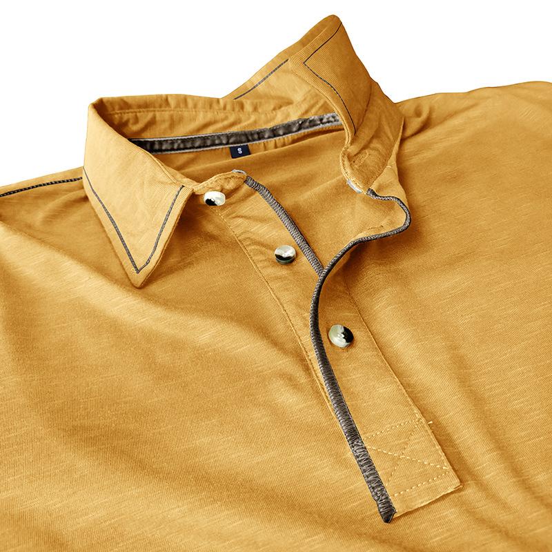 Men's Solid Color Long Sleeve Lapel Polo Shirt 28855071X