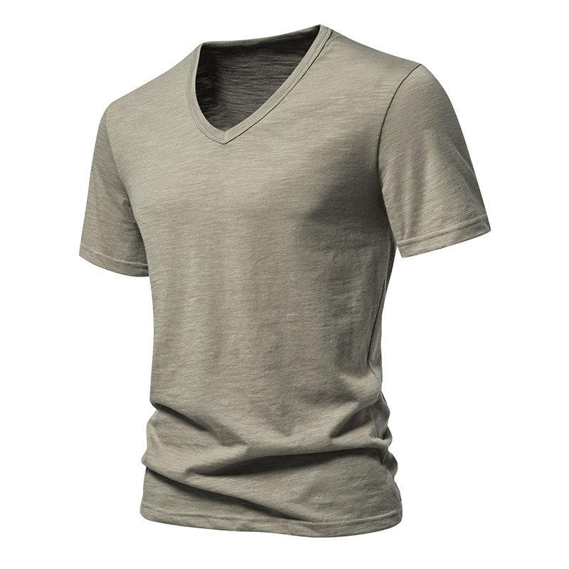 Men's Casual Bamboo Cotton V-Neck Short Sleeve T-Shirt 40233714X