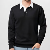 Men's Classic Casual Long Polo Neck Long Sleeve Sweatshirt 42878235K