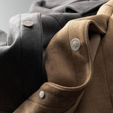 Men's Solid Collar Suede Lapel Multi Pocket Jacket 98945274X