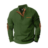 Men's Outdoor Jacquard Casual Stand Collar Long Sleeve Sweatshirt 50047325X