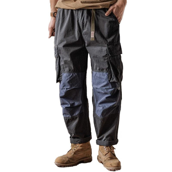 Men's Vintage Washed Cotton Pocket Loose Cargo Pants 16930849Y
