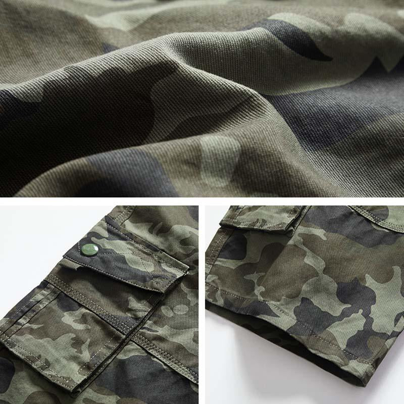 Men's Casual Summer Camouflage Multi-pocket Cargo Shorts 90115770M