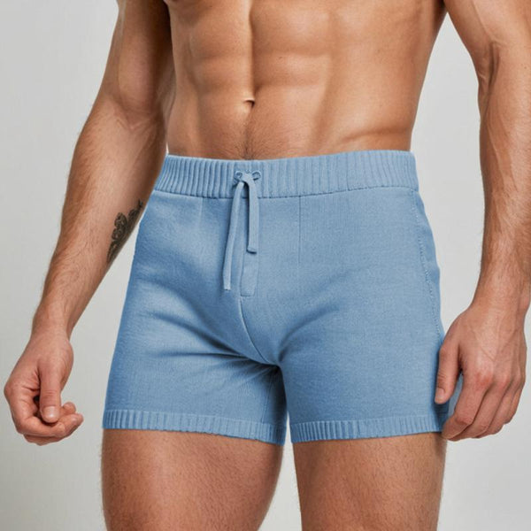 Men's Sexy Tight Solid Color Knitted Shorts 08294195M
