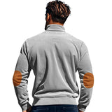 Men's Casual Stand-up Collar Kangaroo Pocket Loose Long-sleeved Sweatshirt 72785647M