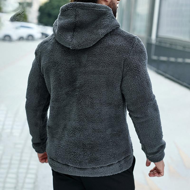 Men's Retro Casual Smiley Plush Hooded Sweatshirt 27202091TO