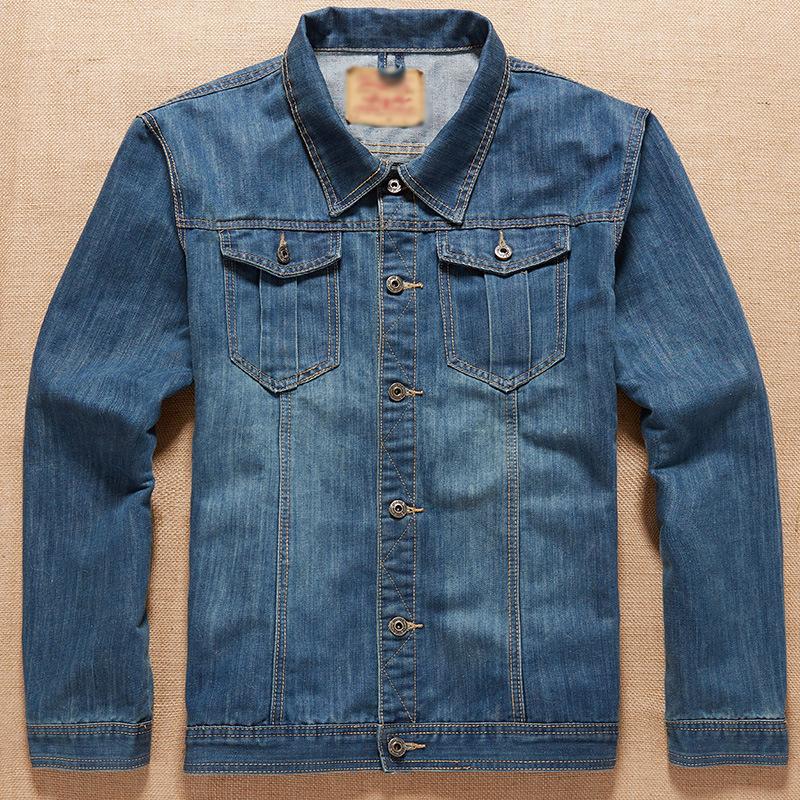 Men's Vintage Lapel Long Sleeve Denim Jacket 09737041Y