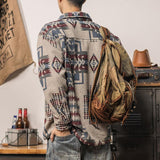 Men's Loose Printed Lapel Shirt Jacket 16367950X