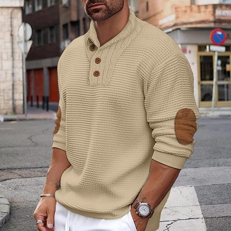 Men's Casual Colorblock Knitted Pullover Sweater 46566504X