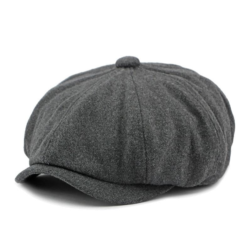 Men's Vintage Wool Blend Colorblock Patchwork Beret 73952303M