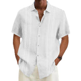 Men's Printed Lapel Short Sleeve Shirt 15023417X