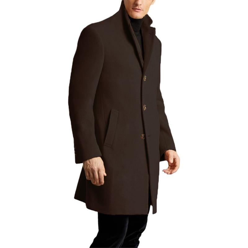 Men's Solid Color Single Breasted Lapel Coat 29195403X