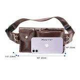 Men's Classic Genuine Leather Waist And Messenger Bag 80298381K