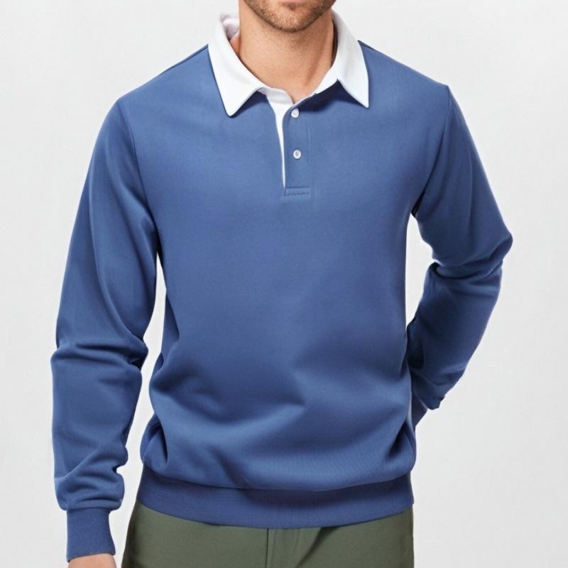 Men's Classic Casual Long Polo Neck Long Sleeve Sweatshirt 42878235K