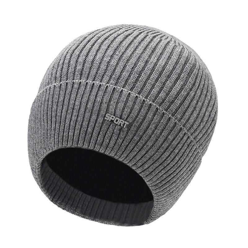 Bonnet tricoté chaud et décontracté pour homme 12207797M