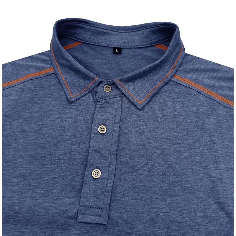 Men's Casual Color Block Lapel Short Sleeve Polo Shirt 51436685Y
