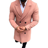 Men's Solid Color Double Breasted Trench Coat 18880985X