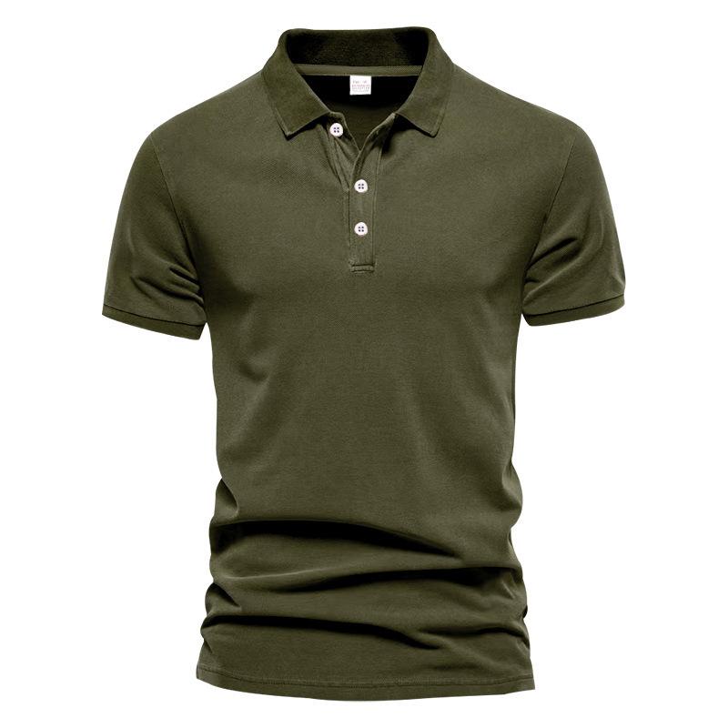 Men's Solid Color Short-sleeved Bottoming POLO Shirt 20127919X