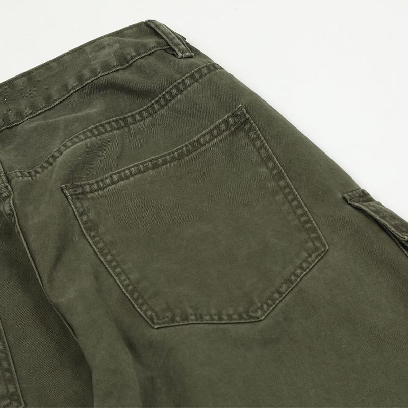 Pantalón cargo vintage vintage deslavado, recto y con múltiples bolsillos para hombre 26247555M