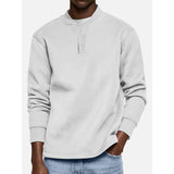 Men's Solid Henley Long Sleeve Sweatshirt 16949152Y