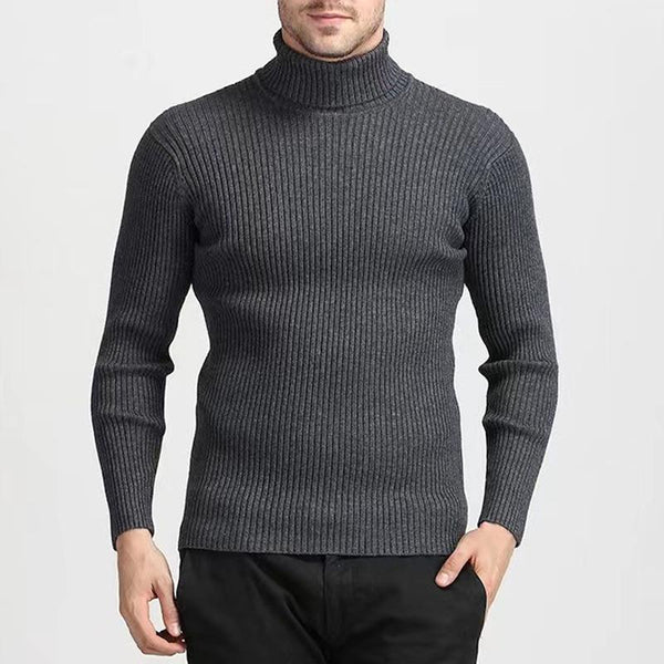 Men'S Casual Solid Color Turtleneck Sweater 41559894Y