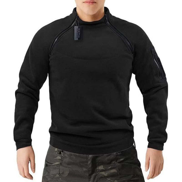 Men's Classic Casual Warm Breathable Side Zipper Fleece Pullover Sweatshirt 44007010K