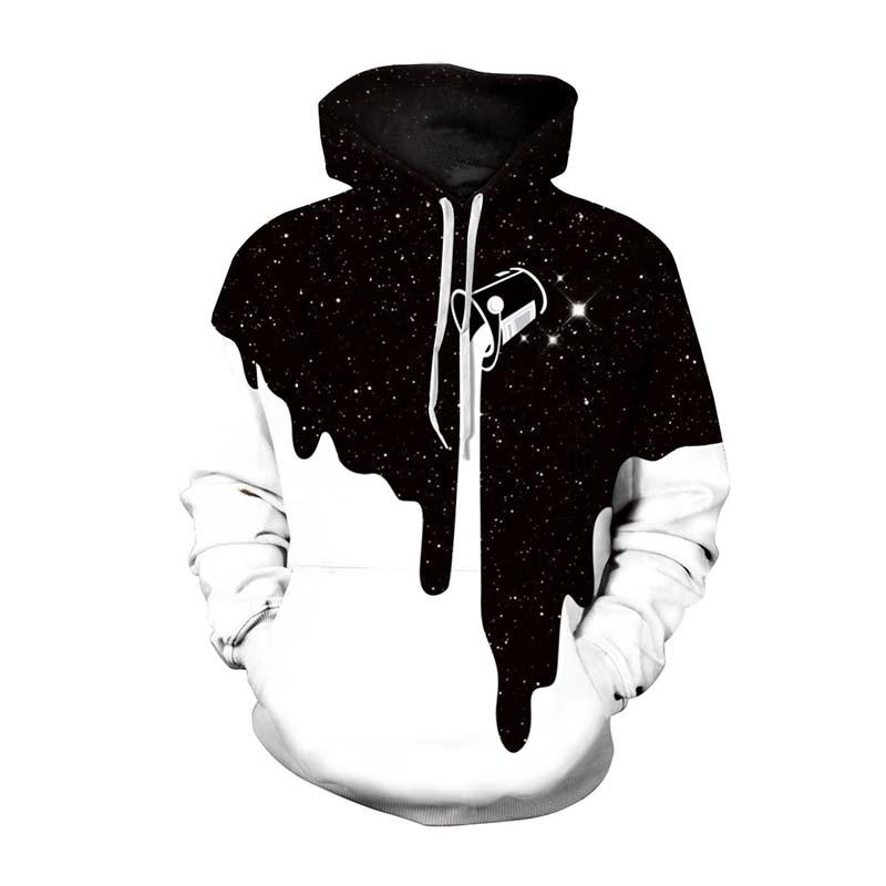 Men's 3D Digital Printing Simple Long-sleeved Round Neck Hoodie 38038894K