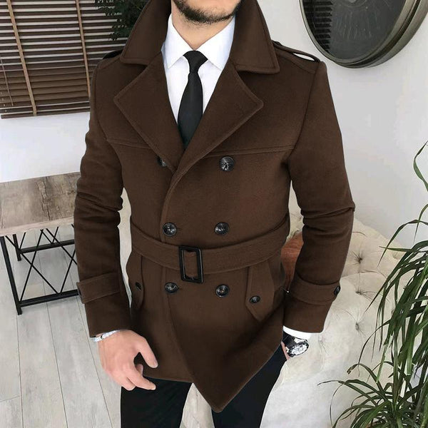 Men's Lapel Double-breasted Trench Coat 52368569U