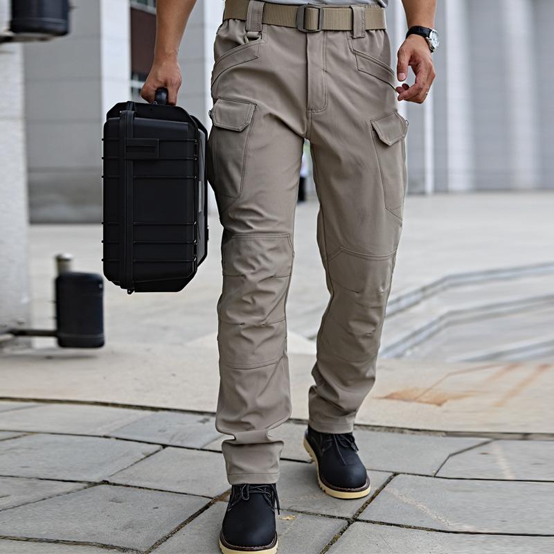 Men's Solid Color Outdoor Multi-pocket Cargo Pants 99144343Z