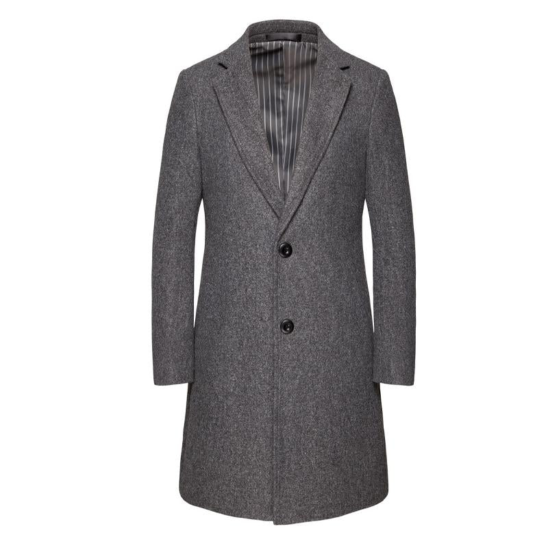 Men's Single-breasted Solid Color Slim Coat 80157598X