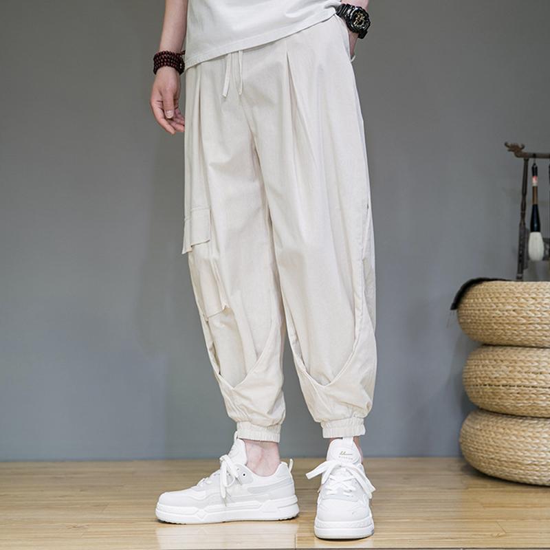 Men's Casual Solid Color Multi-Pocket Thin Cargo Pants 40522392Y