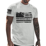 Men's Independence Day Crew Neck American Flag Print Top T-Shirt 32249480X