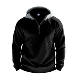 Men's Solid Color Plush Warm Zipper Hooded Sweatshirt 71069586Y