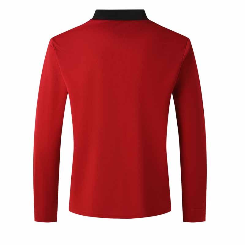 Men's Color Block Pocket Long Sleeve POLO Shirt 99308629X