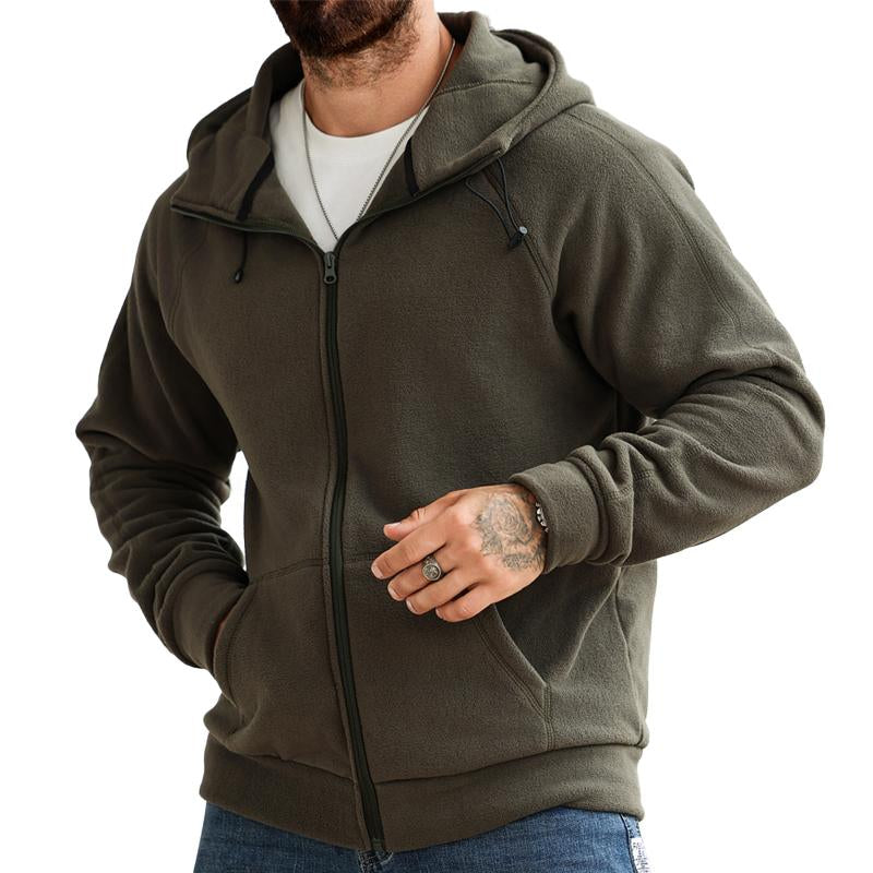 Men's Hooded Polar Fleece Zip-Up Jacket 51830535X