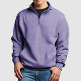 Men's Casual Solid Color Stand Collar Zipper Sweatshirt 81192521Y