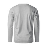 Men's Solid Color Waffle Henley Collar Long Sleeve Casual T-shirt 72561804Z