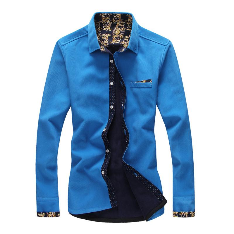 Men's Corduroy Plus Velvet Thickened Corduroy Lapel Shirt 69201690X