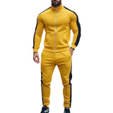 Men's Colorblock Stand Collar Long Sleeve Zipper Jacket Trousers Sports Casual Set 55954986Z